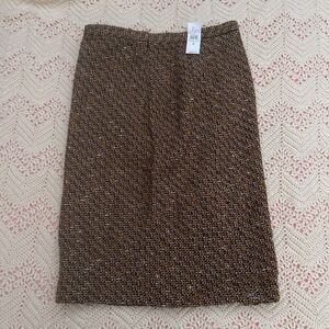 4 NWT Ann Taylor Loft Skirt Tweed Pencil Brown Dark Academia Office Siren Work